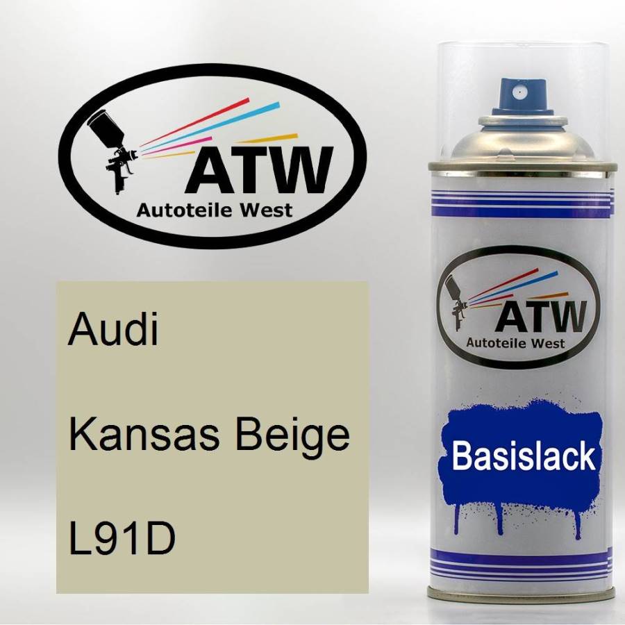 Audi, Kansas Beige, L91D: 400ml Sprühdose, von ATW Autoteile West.